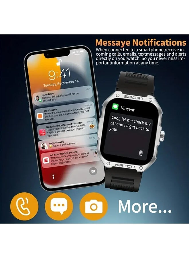 RollsTimi  GPS Sports Smart Watch for Men & Women, 1.83" TFT Display Fitness Tracker with Sleep Monitor, 123+ Sports Modes, IP68 Waterproof, Compatible with Android iOS, Black - Image 4