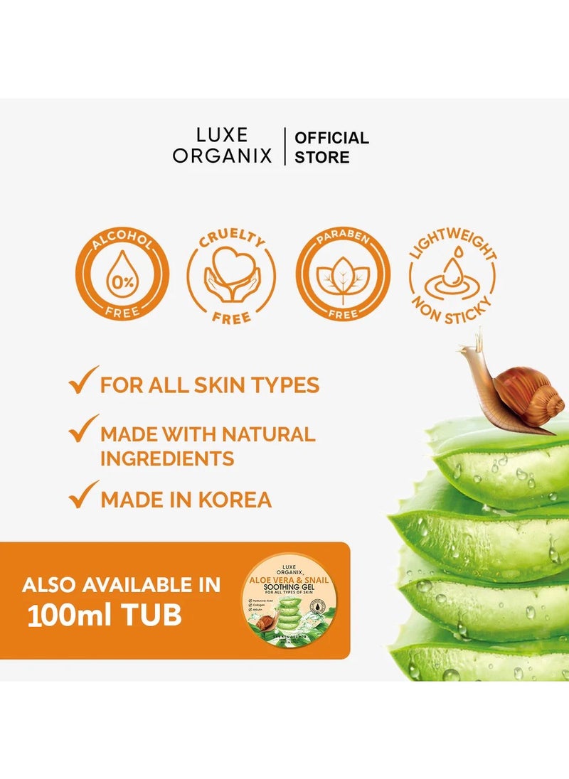 LUXE ORGANIX Luxe Organix Aloe Vera & Snail Soothing Gel 100ml  - Image 4