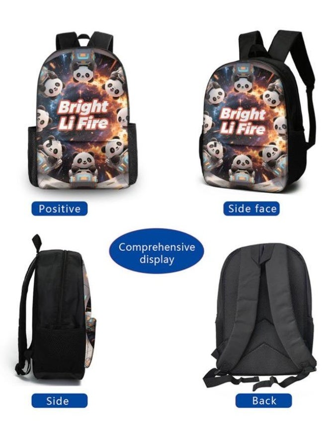 Bright Li Fire Three-piece set of cartoon bags, easily cope with various occasions (students, children, friends' outings, mountain climbing, schooling, etc.) | Backpack + hand-held + stationery bag | School season/holiday gifts - 44 - Image 3