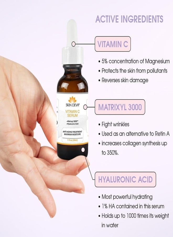 SKIN DEVA Hyaluronic Acid With Vitamin C - For All Types Of Skin - 1 fl oz - Image 3