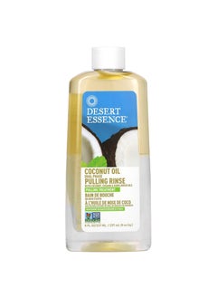 Desert Essence Coconut Oil Dual Phase Pulling Rinse, Mint, 8 fl oz - Alcohol Free, Sugar Free, Gluten Free, Vegan, Non-GMO - Organic Virgin Coconut Oil, Sesame Oil, Sunflower Oil & Tea Tree Oil
