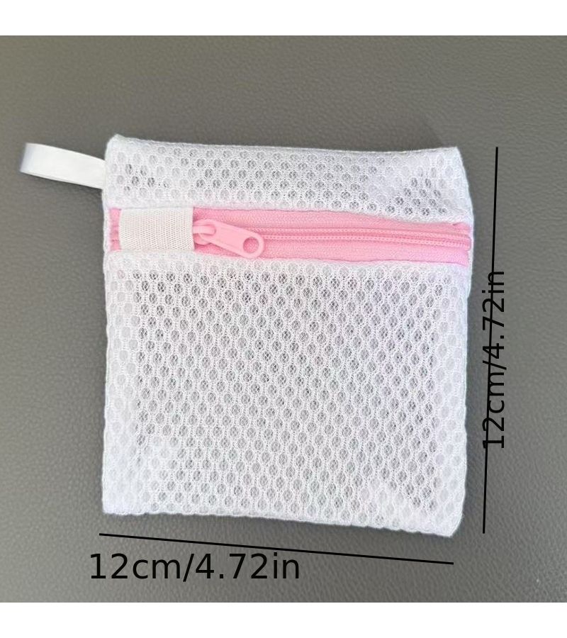 Multi Purpose Mesh Laundry Bag Blue Zipper Reusable Detergent Pouch Perfume Beads Washing Machine Storage Organizer - Image 3