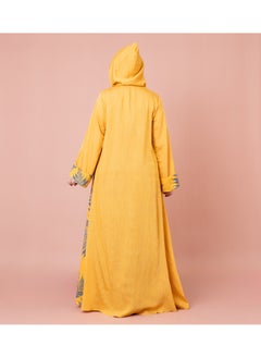 اكسا جلابية بقبعة منقوشة IK1033 اصفر  - Image 4