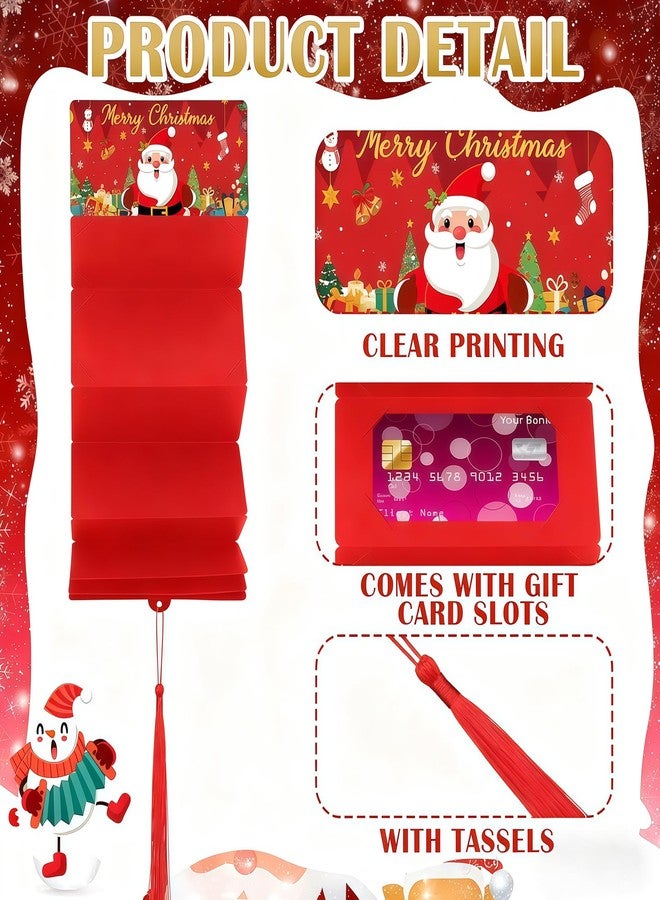 TITAAEAA 4 PCS Christmas Money Holders for Cash, Christmas Cash Gift Envelopes With 10 Slots, Surprise Gift Card Booklet - Image 3