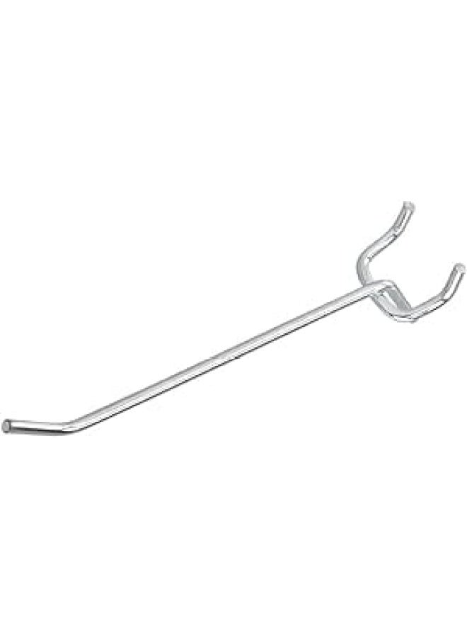 ROBUSTLINE 8 Inch x 3.6Mm Chrome Plated Pegboard Hooks Display Hook Kh 08 No Punching For Garage Kitchen Living Room Bathroom Office Pegboard Wall Organizer - Image 1