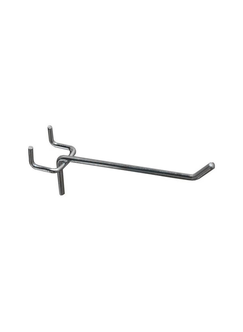 ROBUSTLINE 8 Inch x 3.6Mm Chrome Plated Pegboard Hooks Display Hook Kh 08 No Punching For Garage Kitchen Living Room Bathroom Office Pegboard Wall Organizer - Image 2