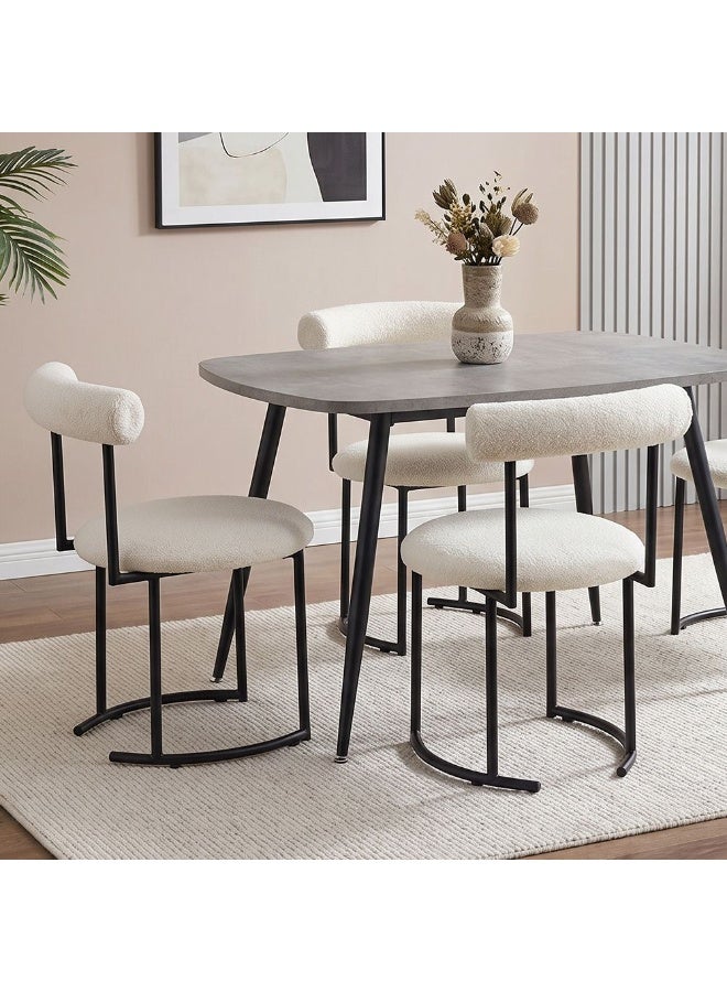 DANUBE HOME Harden 1+4 Dining Set | 5-Piece Comfortable Dining Set | Kitchen Dining Table With 4 Dining Chairs | Modern Design Furniture For Dining Room - Grey/Black - Image 2