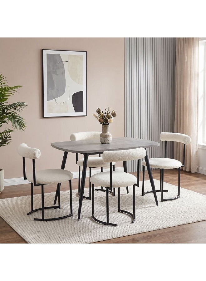 DANUBE HOME Harden 1+4 Dining Set | 5-Piece Comfortable Dining Set | Kitchen Dining Table With 4 Dining Chairs | Modern Design Furniture For Dining Room - Grey/Black - Image 1