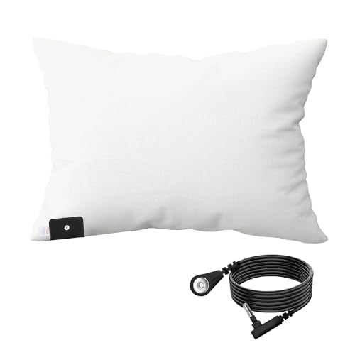 Hooga Grounding Pillow Case, Queen Size Earth Connected Pillowcase, Bedding. Improve Sleep, Energy, Inflammation, Snoring. 94% Organic Cotton, 6% Silver Fiber, 20’’x30’’ Size. Off White - Image 1