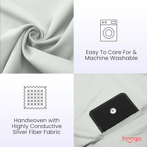 Hooga Grounding Pillow Case, Queen Size Earth Connected Pillowcase, Bedding. Improve Sleep, Energy, Inflammation, Snoring. 94% Organic Cotton, 6% Silver Fiber, 20’’x30’’ Size. Off White - Image 5