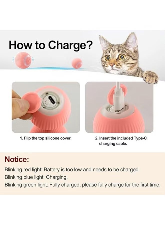 Interactive Cat Ball Toy, Intelligent Indoor Automatic Moving Ball Puzzle Dispel Boredom USB Charging Pet Toy - Image 2
