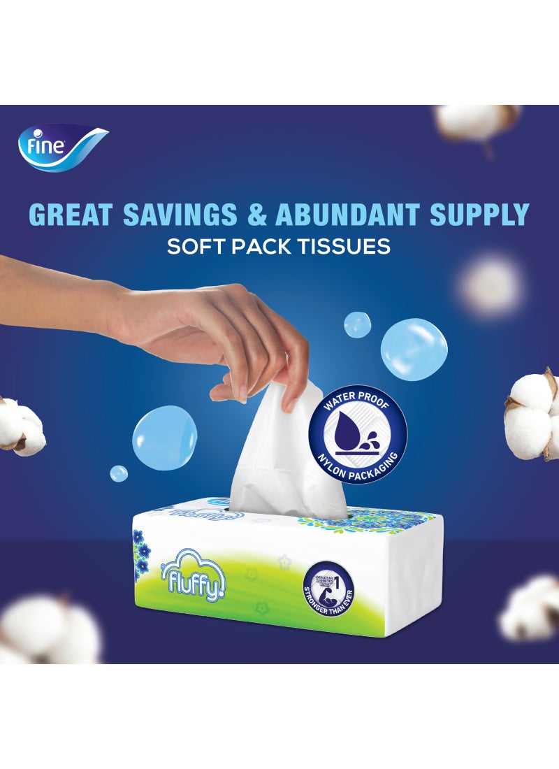 Fine Facial Tissue 200 Sheets 2 Ply Pack of 10 White - Image 2