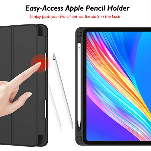 iMieet New iPad Pro 12.9 Case 2022(6th Gen)/2021(5th Gen) with Pencil Holder [Support iPad 2nd Pencil Charging/Pair],Trifold Stand Smart Case with Soft TPU Back,Auto Wake/Sleep(New Midnight Green) - Image 4