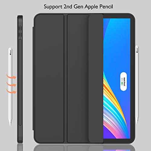 iMieet New iPad Pro 12.9 Case 2022(6th Gen)/2021(5th Gen) with Pencil Holder [Support iPad 2nd Pencil Charging/Pair],Trifold Stand Smart Case with Soft TPU Back,Auto Wake/Sleep(New Midnight Green) - Image 3