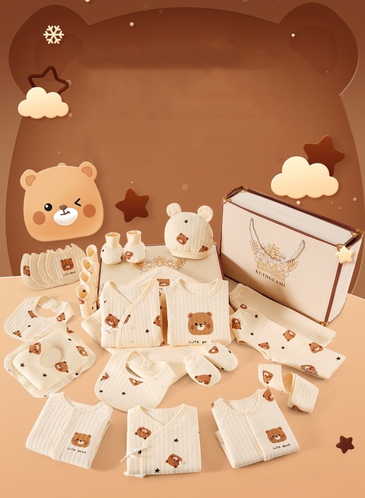 ميكسد مجموعة هدايا للأطفال حديثي الولادة، 25 قطعة، مجموعة هدايا ملابس حديثي الولادة للأولاد والبنات، إكسسوارات ملابس أساسية للأطفال مع بطانية للأطفال، 100% قطن فاخر، لفصل الربيع والصيف والخريف والشتاء والفصول الأربعة