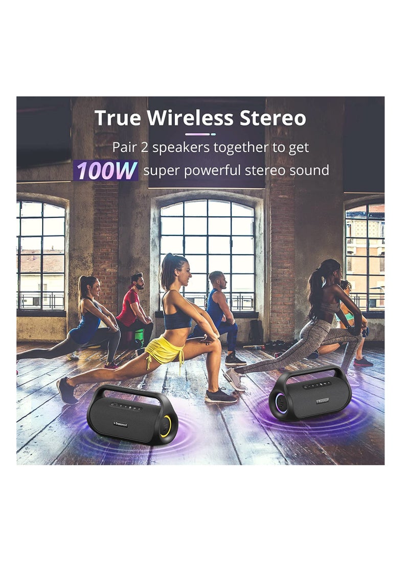 ترونسمارت - مكبر صوت Tronsmart Bang Mini Party، بلوتوث 5.3، عرض ضوئي مدفوع بالإيقاع، صوت ستيريو 50 وات، بطارية 8000 مللي أمبير مع بنك طاقة، مقاوم للماء IPX6، NFC، بطاقة TF، AUX، مكبر صوت خارجي للحديقة والشواء والتخييم - Image 1