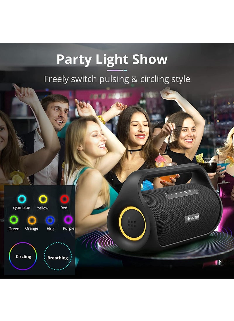 ترونسمارت - مكبر صوت Tronsmart Bang Mini Party، بلوتوث 5.3، عرض ضوئي مدفوع بالإيقاع، صوت ستيريو 50 وات، بطارية 8000 مللي أمبير مع بنك طاقة، مقاوم للماء IPX6، NFC، بطاقة TF، AUX، مكبر صوت خارجي للحديقة والشواء والتخييم - Image 1