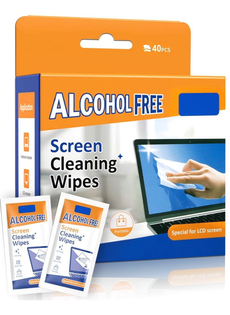 Generic Screen & Electronic Cleaning Wipes，Pre-Moistened Individual Wrapped (12 x20cm) TV Screen Cleaner, Computer Monitor, Laptop, Lens Camera Sunglass Wipes ，Sracth-Free Streak-Free，40 Pack  - Image 1