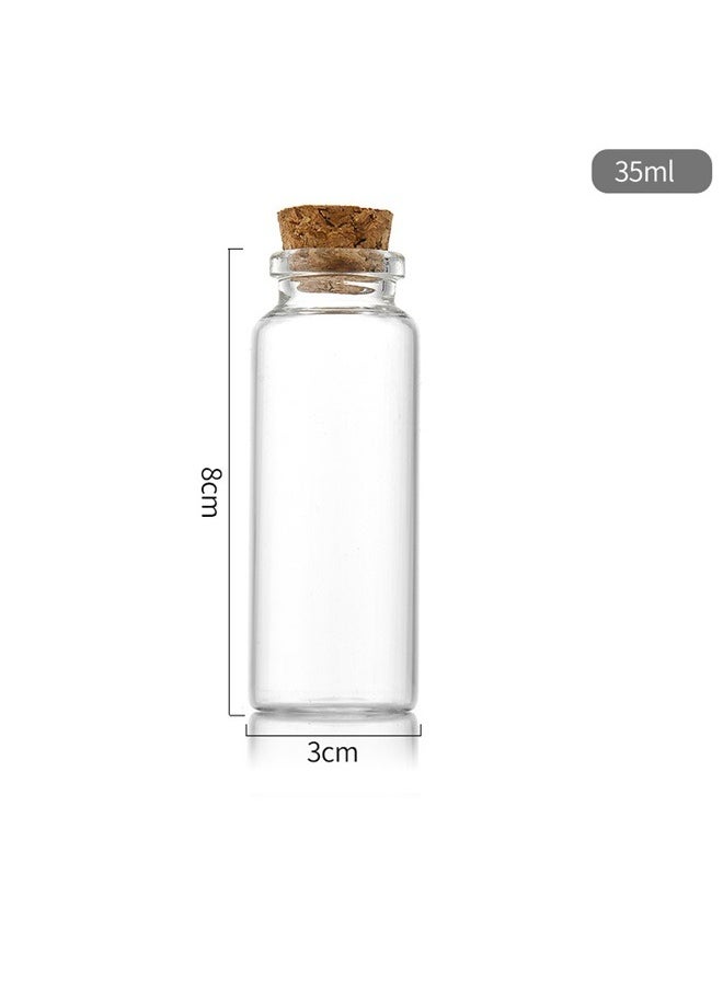 yongsheng 10-Piece Wish Bottles Set Clear/Brown ，35ml Small Glass Bottles, Mini Bottles, Jars with Wood Cork Stoppers, Wish Bottles, Message Bottles for Wedding Favors, Baby Shower Favors  - Image 3