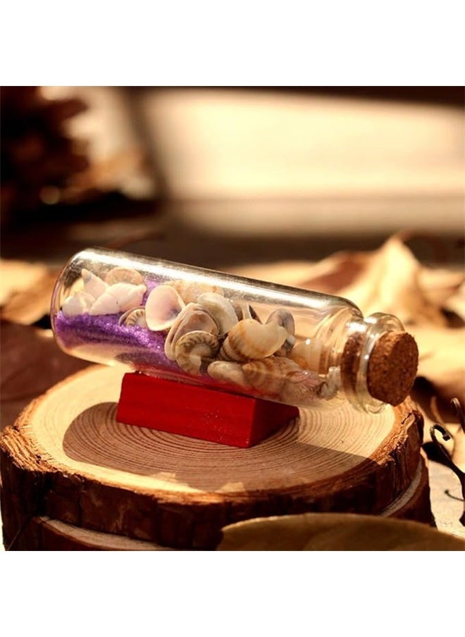yongsheng 10-Piece Wish Bottles Set Clear/Brown ，35ml Small Glass Bottles, Mini Bottles, Jars with Wood Cork Stoppers, Wish Bottles, Message Bottles for Wedding Favors, Baby Shower Favors  - Image 5