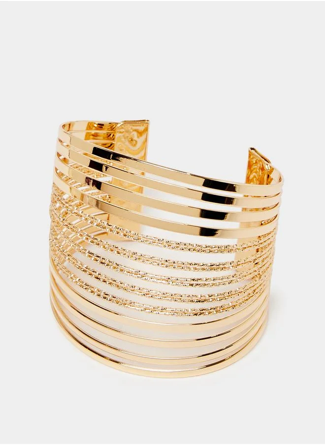 Styli Cut-Out Detail Open Cuff Bracelet