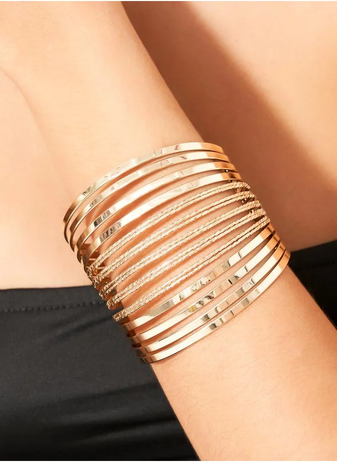 Styli Cut-Out Detail Open Cuff Bracelet