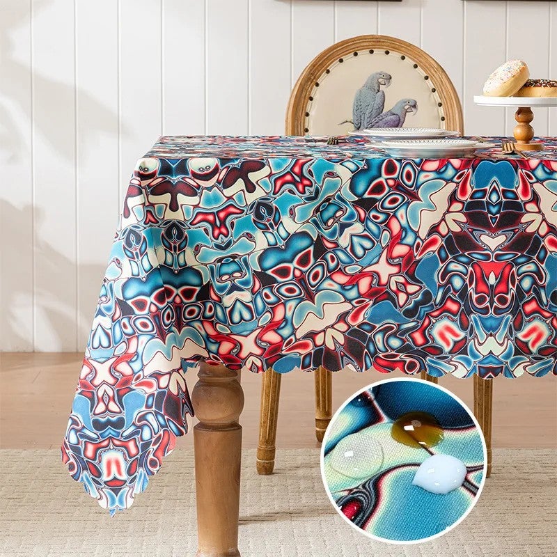 Y&D New Colorful Lace Fringe Tablecloth – Waterproof, Dust-Proof & Cat-Proof Printed Table Cover for Coffee Tables, Also Ideal as Decorative Table Runners for Home Use - Image 3