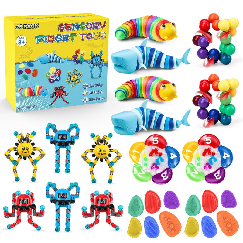 Hepoasky Fidget Sensory Toys for Kids Adults with Autism ADHD 26 Pack Anxiety Relief Items Toy Fun Classroom Prize Travel Toys Stress Relief Toy Gifts Party Favors for Kids - Image 3