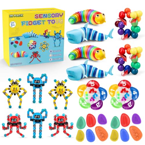 Hepoasky Fidget Sensory Toys for Kids Adults with Autism ADHD 26 Pack Anxiety Relief Items Toy Fun Classroom Prize Travel Toys Stress Relief Toy Gifts Party Favors for Kids - Image 1