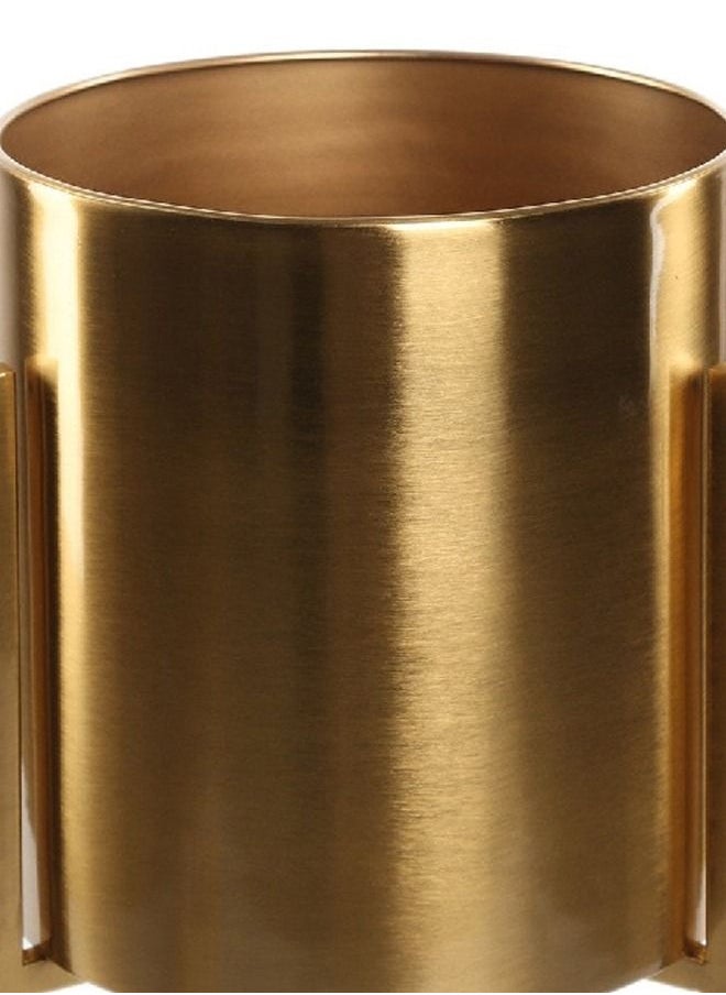 homes r us - Metal Flower Pot, Gold Large - Image 1