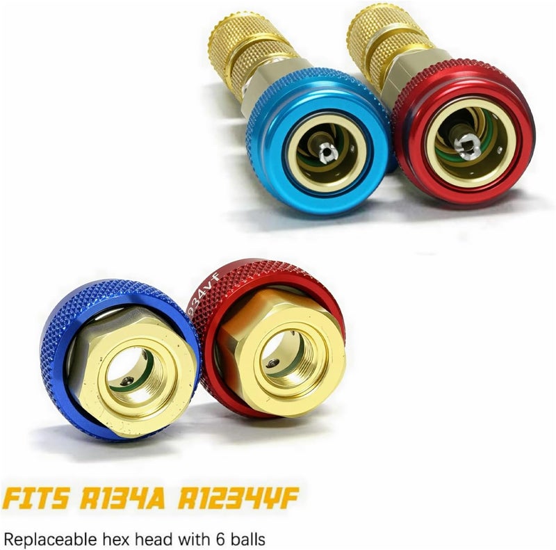 Apeixoto أداة إزالة قلب الصمام R134A R1234YF لتكييف الهواء، مجموعة أدوات إصلاح قلب الصمام عالي ومنخفض الضغط لنظام تكييف الهواء في السيارات، أداة إزالة قلب الصمام AC للصمام القياسي JRA وSchrader - Image 5