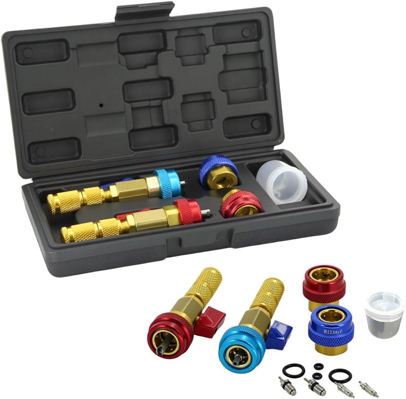 Apeixoto أداة إزالة قلب الصمام R134A R1234YF لتكييف الهواء، مجموعة أدوات إصلاح قلب الصمام عالي ومنخفض الضغط لنظام تكييف الهواء في السيارات، أداة إزالة قلب الصمام AC للصمام القياسي JRA وSchrader - Image 1