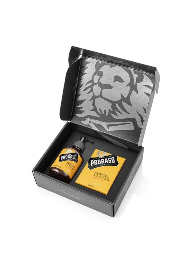 proraso Beard Care Kit for Men | Beard Wash & Beard Balm to Cleanse, Soften and Reduce Itch for New or Short Beards | Wood & Spice Fragrance - Image 4
