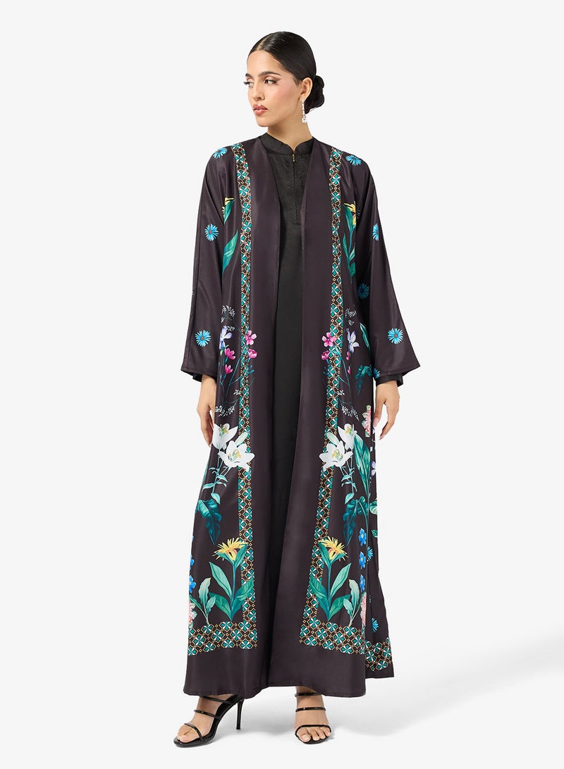 Khizana Floral Print Abaya - Image 4