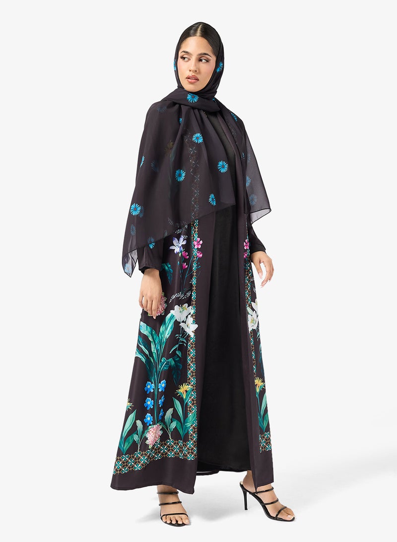 Khizana Floral Print Abaya - Image 5