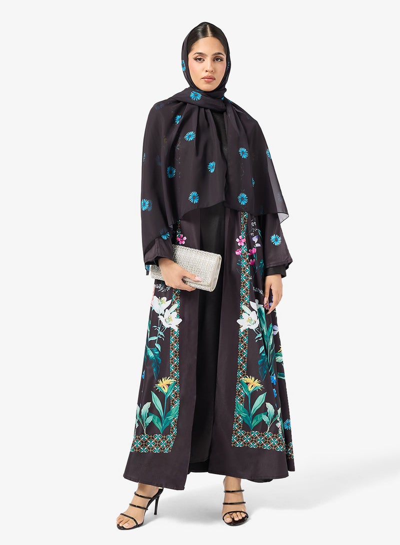 Khizana Floral Print Abaya - Image 1
