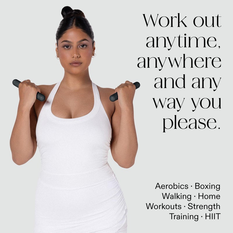 Bala Bars Dumbbell Set for Women & Men, 1lb Dumbbells (Charcoal) - Set of 2 Bars Designed for Walking, Strength Training, HIIT, Boxing & Aerobics - Hand Weights for Working Out at Home - Image 3