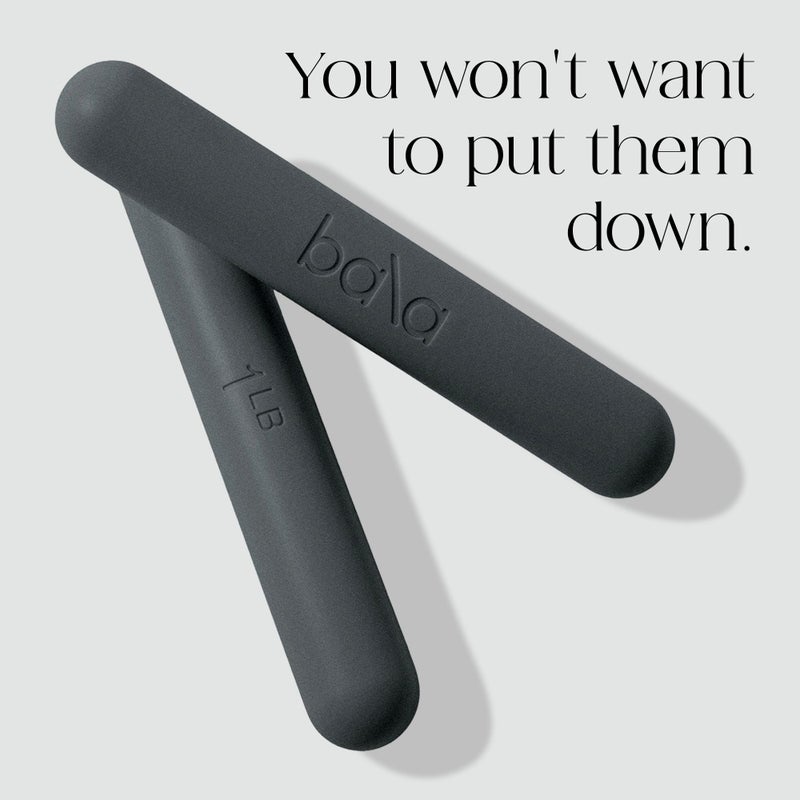 Bala Bars Dumbbell Set for Women & Men, 1lb Dumbbells (Charcoal) - Set of 2 Bars Designed for Walking, Strength Training, HIIT, Boxing & Aerobics - Hand Weights for Working Out at Home - Image 5