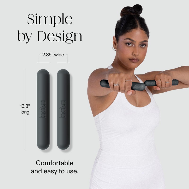 Bala Bars Dumbbell Set for Women & Men, 1lb Dumbbells (Charcoal) - Set of 2 Bars Designed for Walking, Strength Training, HIIT, Boxing & Aerobics - Hand Weights for Working Out at Home - Image 4