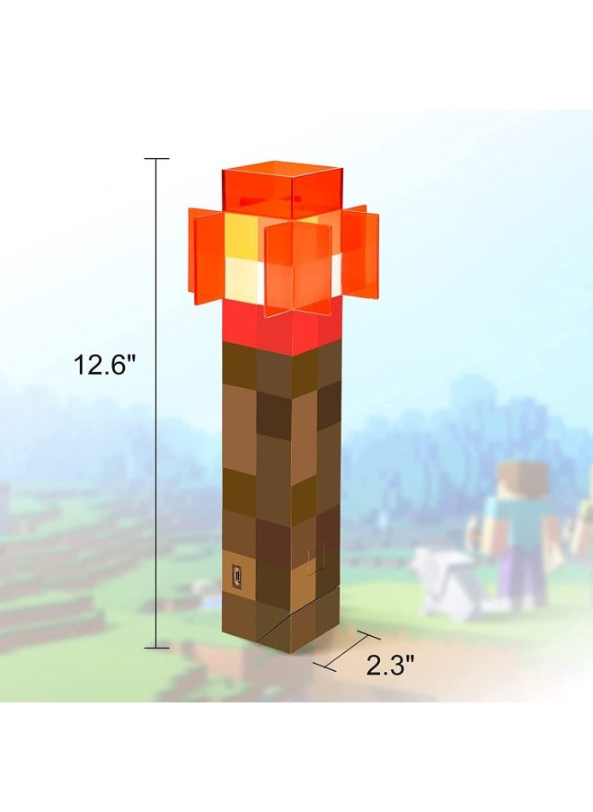 Minecraft Game Torch Lamp Mineral Color Changing Led Atmosphere Night Light Decoration Gift Small Size-Color:Rechargeable Red Stone Torch Lamp  - Image 1