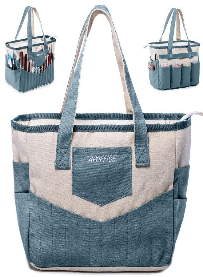 APOFFICE Pottery Tools Bag with Pockets for Clay Sculpting Tools, Ceramic Tools- Art Supply Organizer for Polymer Clay Tools, Craft Tote, Yarn & Crochet Storage, Washable Canvas Artist Bag Gift - Image 1
