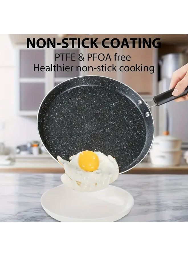 10.5 Inch Black Nonstick Granite Pancake Pan with Diffuser Frying Pan - Image 4