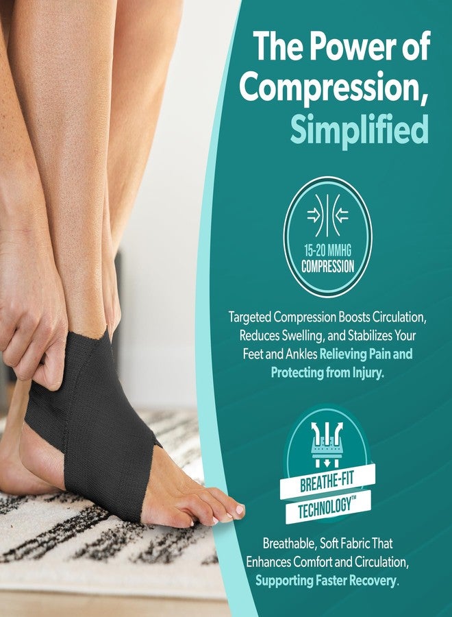 BraceAbility Elastic Ankle Support Brace - Lightweight Slip on Foot and Ankle Compression Sleeve for Gymnastics, Dance, Sports, Running, Exercise, and Sprained Ankle Swelling for Women and Men (Black - Image 4