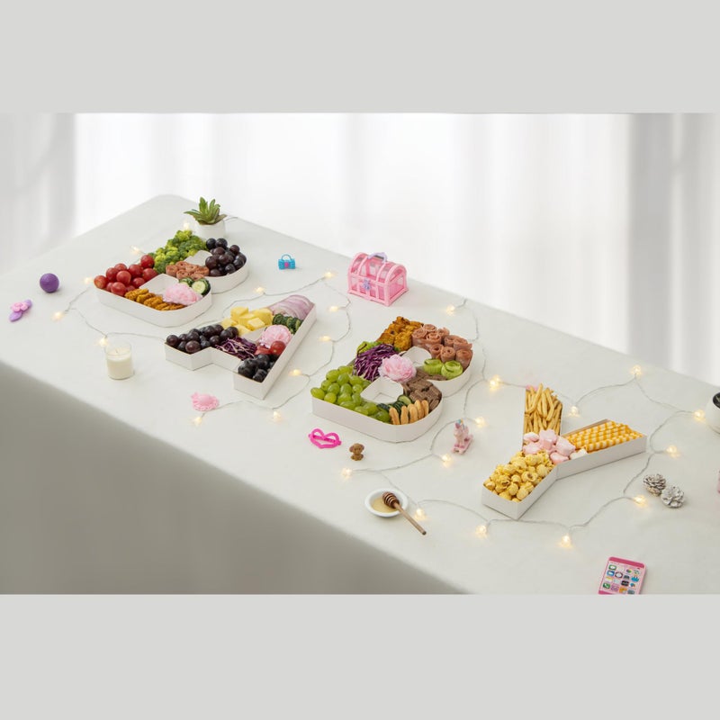 Pop Fizz Designs Charcuterie Board Letters I Baby or Bridal Shower Food Trays I Decorations Cardboard Letters for Charcuterie I Food Display Fillable Letters (Baby (Pink)) - Image 5
