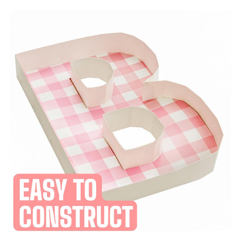 Pop Fizz Designs Charcuterie Board Letters I Baby or Bridal Shower Food Trays I Decorations Cardboard Letters for Charcuterie I Food Display Fillable Letters (Baby (Pink)) - Image 3