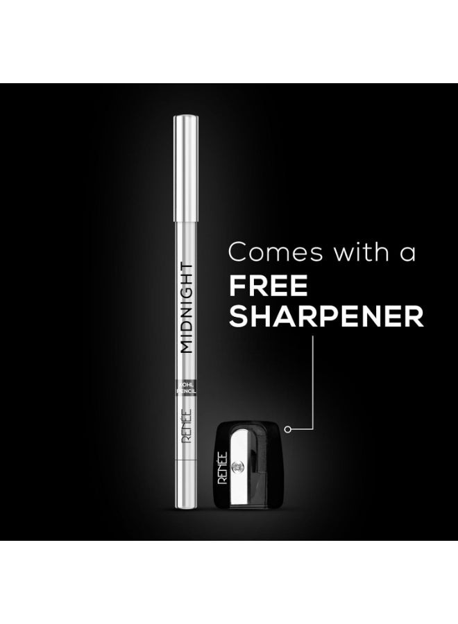 رينيه قلم كحل ميدنايت من رينيه | مقاوم للماء والتلطخ مع مبراة | يدوم ٢٤ ساعة | أسود داكن | تطبيق بلمسة واحدة | فيتامين هـ، زيت الزيتون، وزيت الخروع | لمسة نهائية غير لامعة | ١٫٥ غرام - Image 5
