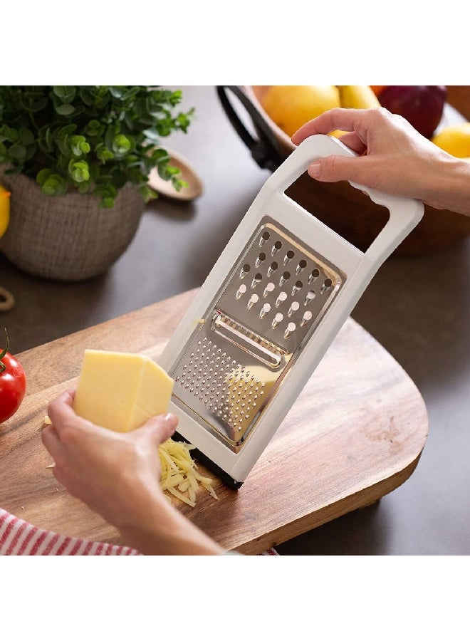 Chef Craft Dishwasher Safe Flat Stainless Steel Grater White and Silver 5 x 11 Inch 21005  - Image 3
