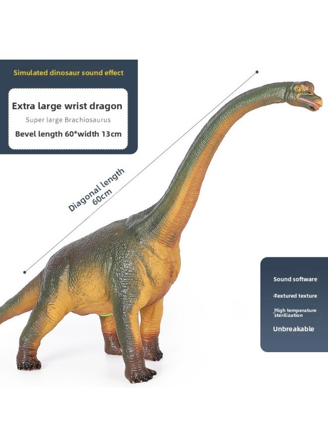 Super Large Soft Glue Sound Dinosaur Toy Simulation Tyrannosaurus Rex Triangular Velociraptor Bulldragon Model Toy For Boys And Girls-Specifications:Super Large 【Brachiosaurus A】】 - Image 1