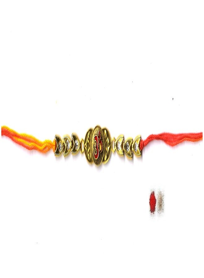 VR CREATIVES Om Rakhi for Brother, Rakhi for Men,Rakhi for Bhabhi, Rakhi for Women, Rakhi for Boys and Girls with Greeting Card and Roli Chawal Tilak Set - Image 1