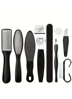 Ucanbe 10pcs Stainless Steel Foot File Set - Professional Unscented Pedicure Tools for Dead Skin Removal and Foot Care Manicure Essentials  - Image 1